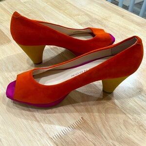 Bold “Lotus” Sacha London Color Block Heels
